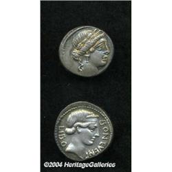 Lot of two Republican denarii. Includes: L.