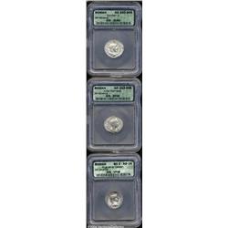 Lot of three denarii. Includes: Tiberius.