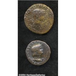 Lot of two countermarked early imperial AE.