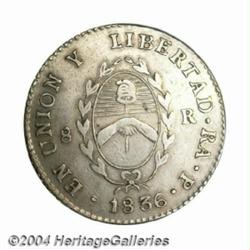 Rio de la Plata. 8 Reales 1836-P, KM20, VF+