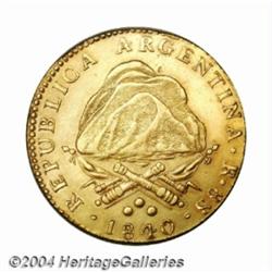 La Rioja. Gold 8 Escudos 1840-R, KM11, choice