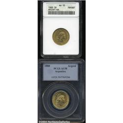 Republic. Gold 5 Pesos/Argentino 1889, KM6,