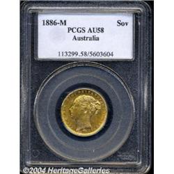 Victoria. Gold Sovereign 1886-M, KM7, AU58