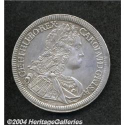 Charles VI Taler 1725, KM693, Dav-1054, curved