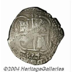 Felipe IV Cob 4 Reales 1654-E, KM18.1, scarcer