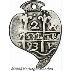 Carlos II 2 Reales 1693-VR Corazon, KM24, VF