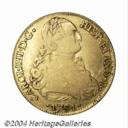 Carlos III gold 8 Escudos 1791-PR, KM81,