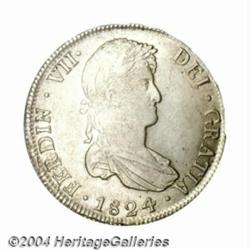 Ferdinand VII 8 Reales 1824-PJ, KM84, very