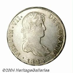 Ferdinand VII 8 Reales 1824-PJ, KM84, very