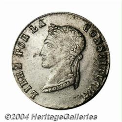 Republic. 4 Soles 1855-MJ Potosi "CONSTITUCIN"