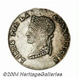Republic. 4 Soles 1855-MJ Potosi "CONSTITUCIN"