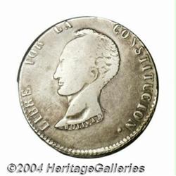 Republic. 4 Soles 1853-J La Paz "Barehead",