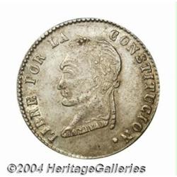 Republic. 4 Soles 1857-P La Paz, KM130, XF+,