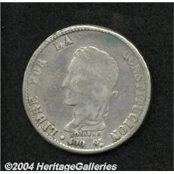 Republic. Peso 1859-FJ, KM138.4, rare type