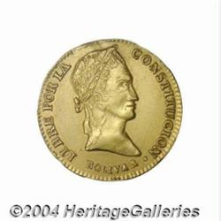 Republic. Gold 2 Scudos 1841-LR, KM106, rare