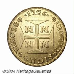 Joao V gold 20,000 Reis 1726, KM117, Minas