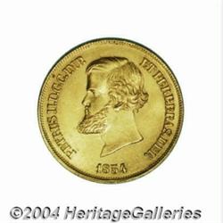 Empire. Pedro II gold 10,000 Reis 1854, KM467,