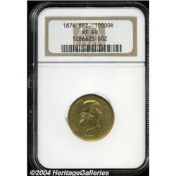 Republic. Pedro II gold 10,000 Reis, KM467,