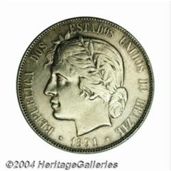 Republic. 2000 Reis 1891, KM498, XF, lightly