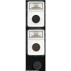 Victoria Large Cent Trio, 1858 KM1, VF30 BN