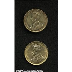 George V gold 5 Dollars 1912, KM26, two