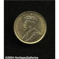 George V gold 5 Dollars 1913, KM26, BU, quite