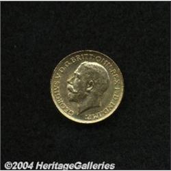 George V gold Sovereign 1918-C, KM20, BU,