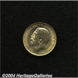 George V gold Sovereign 1918-C, KM20, BU,