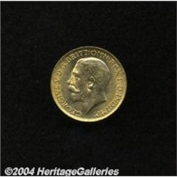 George V gold Sovereign 1919-C, KM20, BU,