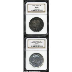 George VI Dollar Duo, 1949 MS64 NGC, deeply