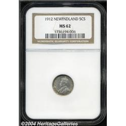 Newfoundland. 5 Cents 1912, KM13, MS62 NGC.