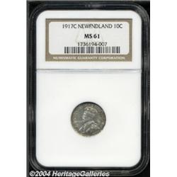 Newfoundland. 10 Cents 1917C, KM14, MS61 NGC,