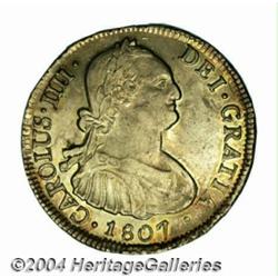 Carlos IV 4 Reales 1807-FJ, KM60, AU with
