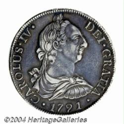 Carlos IV 8 Reales 1791-DA, KM39, bust of