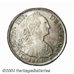 Carlos IIII 8 Reales 1805-FJ, KM51, AU-UNC, a
