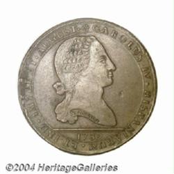 Carlos IIII Proclamation Peso 1789 Copper,