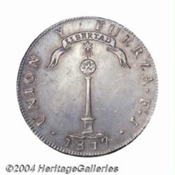 Republic. Peso 1817-FJ, KM82.2, Y to left of