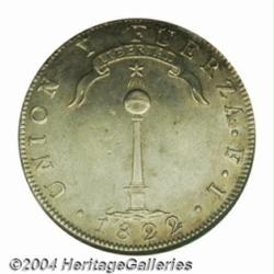 Republic. Peso 1822-FI, KM82.2, AU55 ANACS,