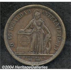 Republic. Pattern 8 Escudos 1836-IJ Copper,