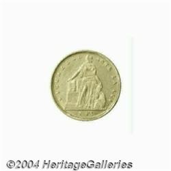 Republic. Gold 2 Pesos 1865, KM132, rare date