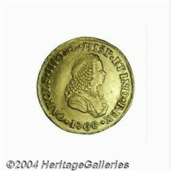 Carlos III gold 2 Escudos 1768PN-J, KM36.2, XF