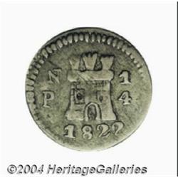 Ferdinand VII 1/4 Real 1822PN, KM67.2, Castle