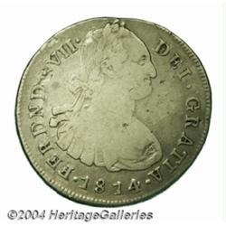 Ferdinand VII 8 Reales 1814P-JF, KM71, F-VF
