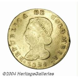 Republic. Gold 8 Escudos 1825/4-JF Bogota,