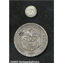 Nueva Granada. 10 Reales 1851/0 Bogota, KM111,