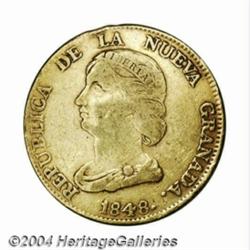 Nueva Granada. Gold 16 Pesos 1848-RS Bogota,