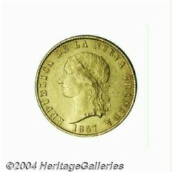 Nueva Granada. Gold 10 Pesos 1857 Bogota,