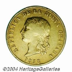 Nueva Granada. Gold 16 Pesos 1853, KM100, AVF