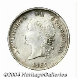Republic. 50 Centavos 1889 Bogota, KM186.1a,