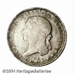 Republic. Peso 1869 Medellin, KM154.2, VF-XF,